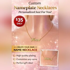 🔥🔥fashion silver available only color nameplate necklace customize name Karen